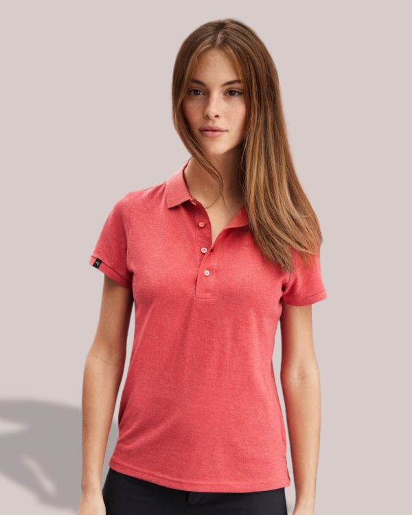 ― % ― JAN 8009  ― Damen Bio-Baumwolle Polo Shirt - Braun [XL] Mode – Bild 3