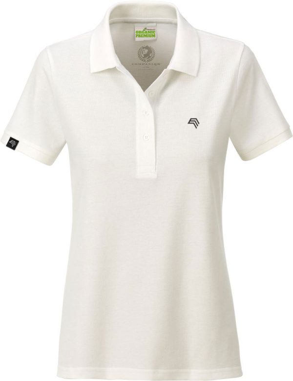 JAN 8009 ― Damen Bio-Baumwolle Polo Shirt - Natural Weiß Rabatt