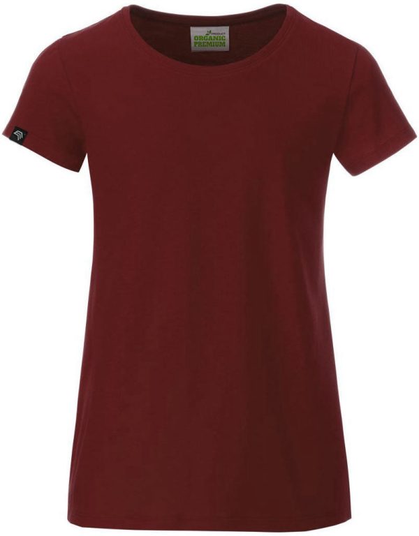 ― % ― JAN 8007G ― Kinder Mädchen Bio-Baumwolle T-Shirt - Braun Wine Rot [XS   98-104] Angebot