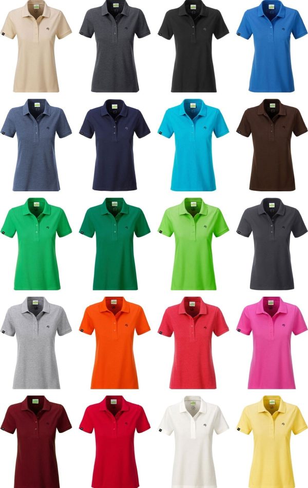 ― % ― JAN 8009  ― Damen Bio-Baumwolle Polo Shirt - Braun [XL] Mode – Bild 4