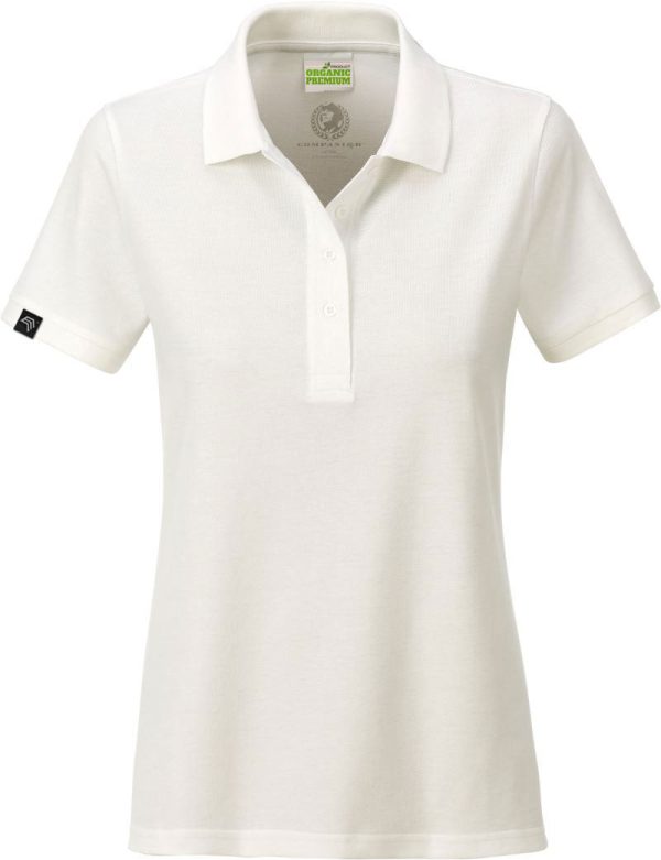 JAN 8009 ― Damen Bio-Baumwolle Polo Shirt - Natural Weiß Rabatt – Bild 2