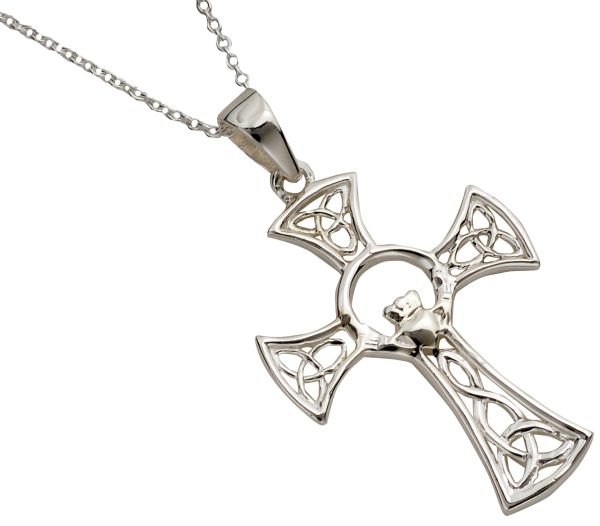 Keltisches Kreuz mit Claddagh Symbol aus Silber 925 Mode