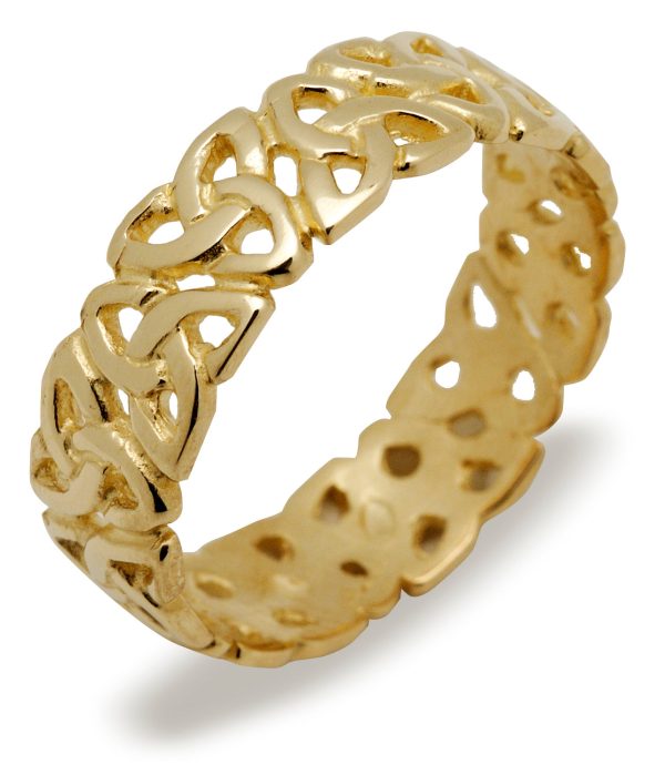 Massiver keltischer Herrenring Trinity Knot Gold Verkauf