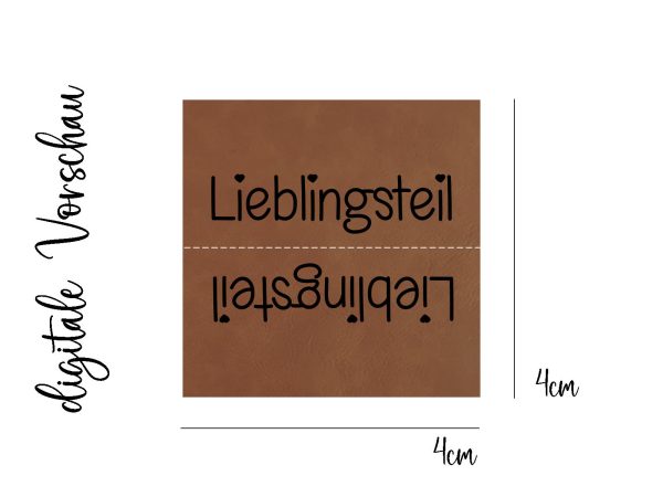 B2B Kunstleder Knicklabel  Lieblingsteil , 4x4cm, 10 Stück Mode – Bild 2