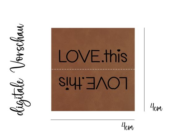 B2B Kunstleder Knicklabel  LOVE.this , 4x4cm, 10 Stück Zu verkaufen – Bild 2