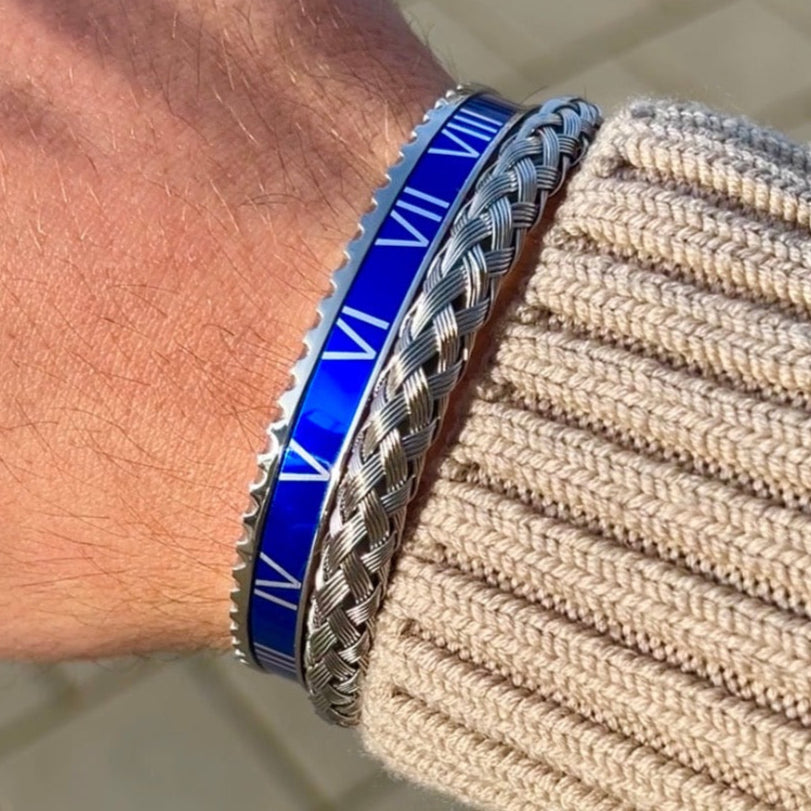 Roman Speed bracelet X Titan bangle silver blue Rabatt