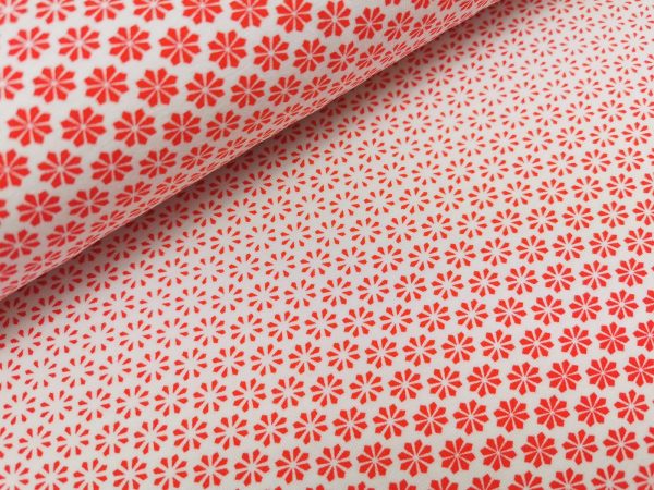 Jersey  Blumenverlauf  rot, Stoffhändler mit HERZ, 10cm Verkauf – Bild 2