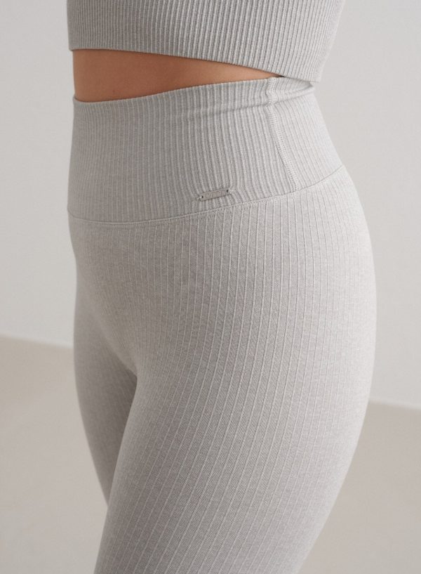 Grey Melange Ribbed Seamless Tights Online-Schn?ppchen – Bild 5