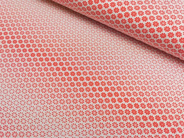 Jersey  Blumenverlauf  rot, Stoffhändler mit HERZ, 10cm Verkauf